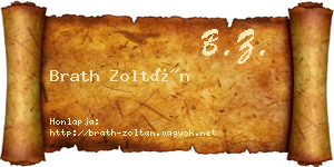 Brath Zoltán névjegykártya